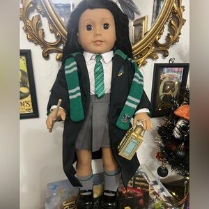 American Girl Doll with Slytherin Outfit